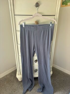 Old Navy Slate Gray Ribbed Wide-Leg Lounge Pants